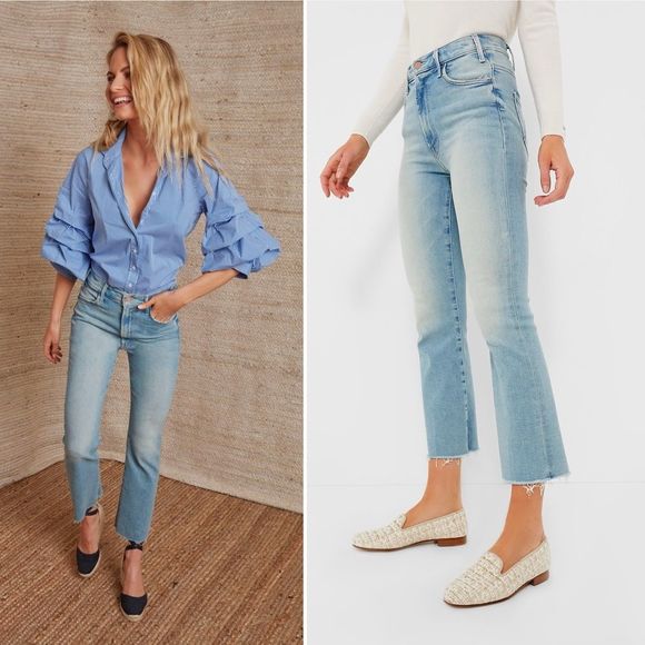 Mother Denim Au Revoir The Hustler Ankle Fray Flare Jeans Size 26 - Picture 2 of 15